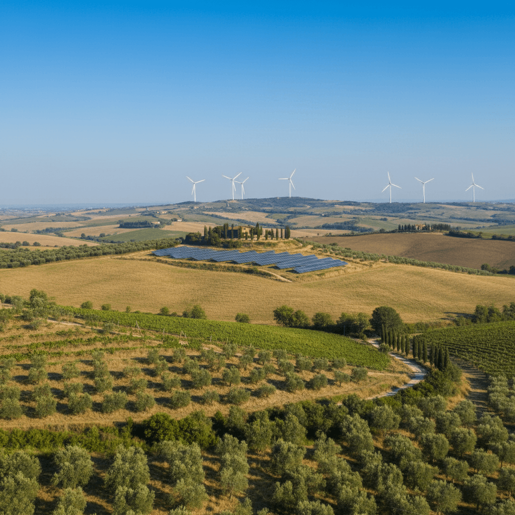 Professionisti in un ufficio moderno esaminano grafici e mappe di impatto sulla biodiversità su un grande schermo, discutendo strategie ESG.